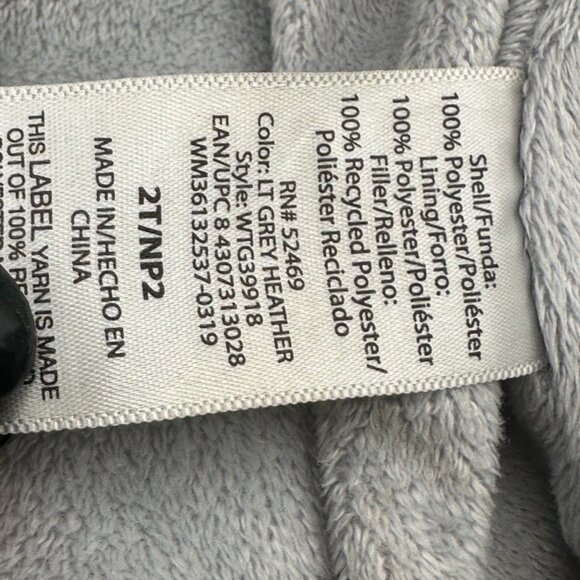 Wonder Nation Grey Multicolored Grils' Puffer Coat Size 2T Length 14.50 Inches - Picture 4 of 9